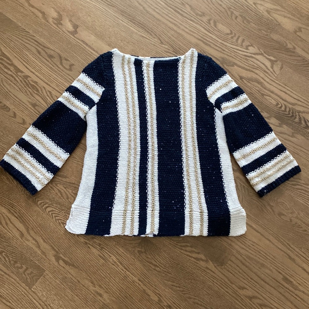 Sweater- blue, white and gold